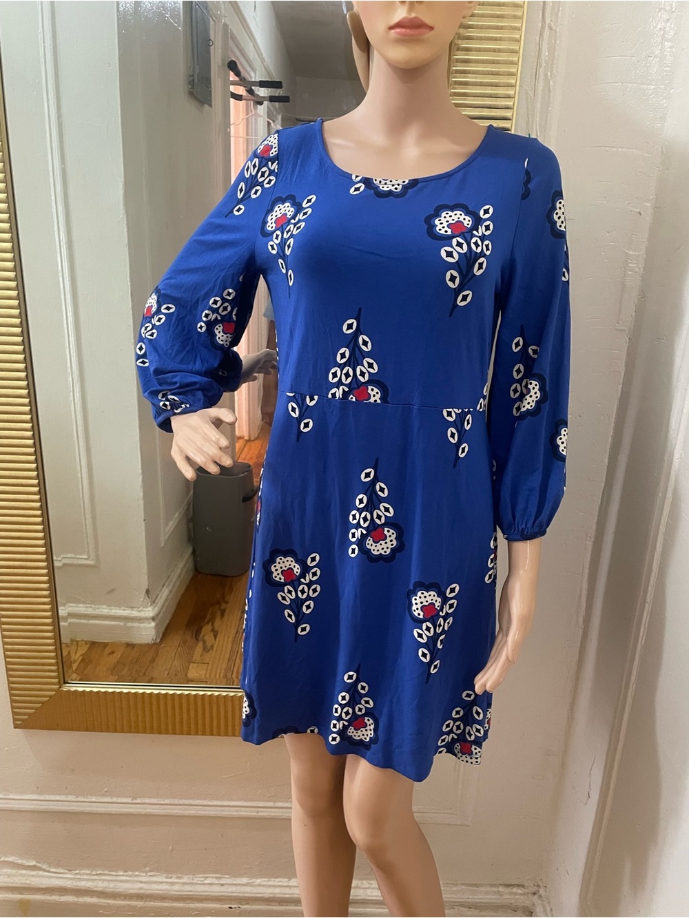 Boden Blue Floral Long-Sleeve Dress - Picture 11 of 14